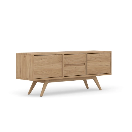 Komoda z litego drewna 190 × 70 × 50 cm – 2 szafki i 2 szuflady